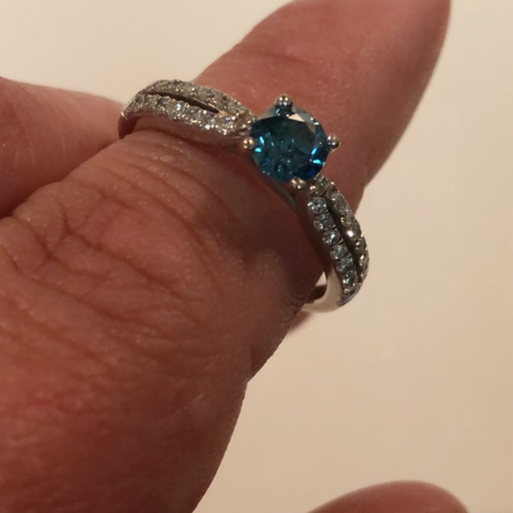 Blue Diamond Engagement Ring